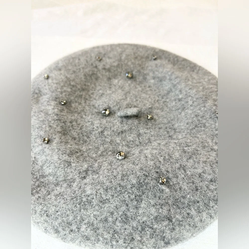 H&M Felted Wool Rhinestone Beret - Picture 9 of 14